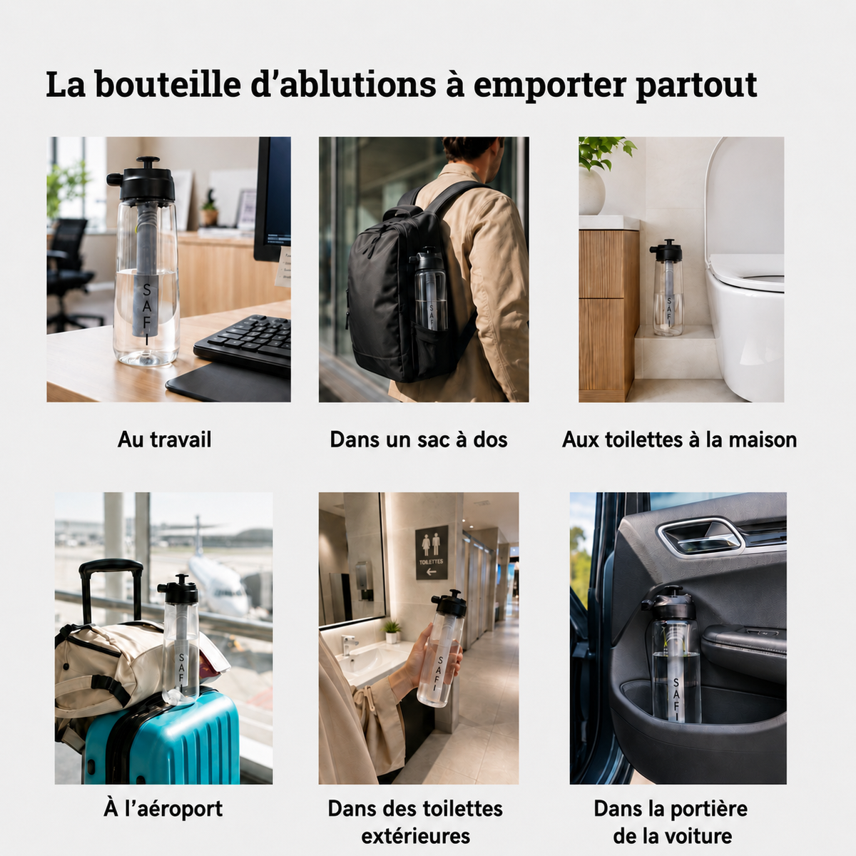 Jet sous pression dirigé pour le wudu et l'istinja en déplacement